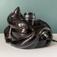 Vintage Black Cat Ceramic Table Lamp British English 1970s