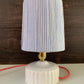 Vintage British English White Pink Ceramic Table Lamp 1970s 1980s Staffordshire Pottery
