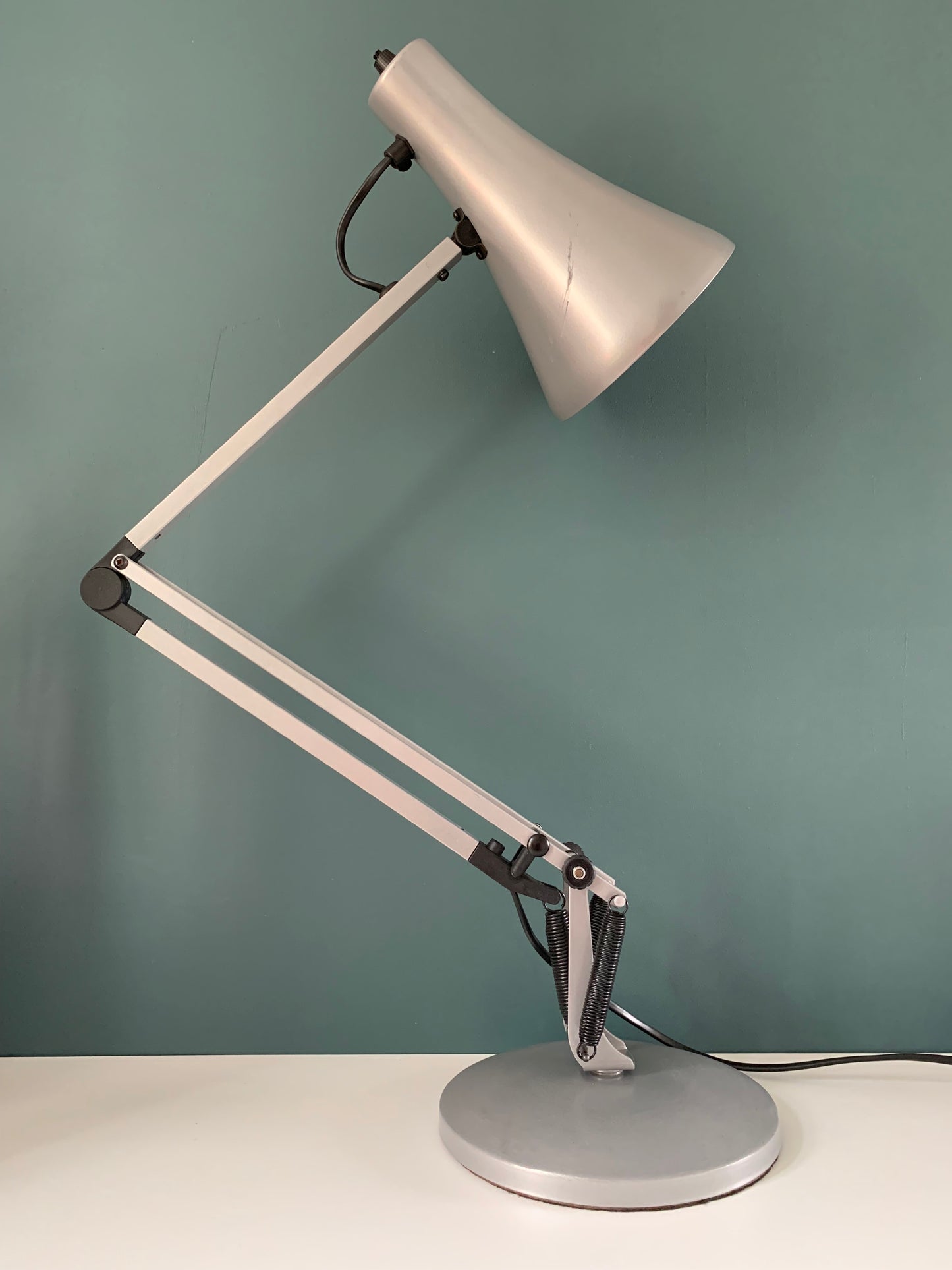 Vintage Silver Grey Anglepoise Desk Office Lamp 1980s British Design