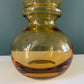 Vintage Riihimaki Finnish Amber Yellow Carmen Glass Vase 1960s 1970s Scandinavian