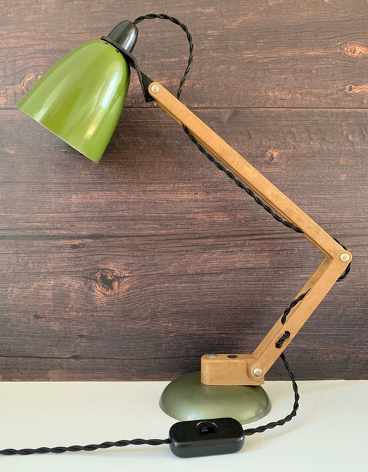 Vintage British Olive Green Maclamp Desk Lamp 1970s Office Retro Conran Design