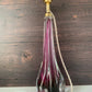 Large Val St Lambert Purple Crystal Glass Table Lamp 1960s 1970s