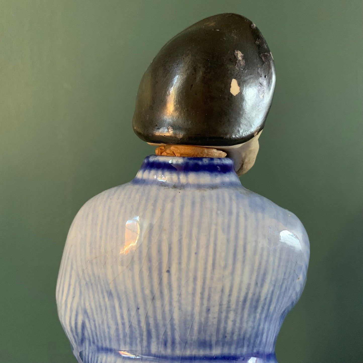 Vintage Ceramic Sailor Fisherman Decanter Bottle Hip Flask