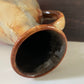 Mid Century Orange German Fat Lava Glaze Ceramic Jug Vase 1960s 1970s
