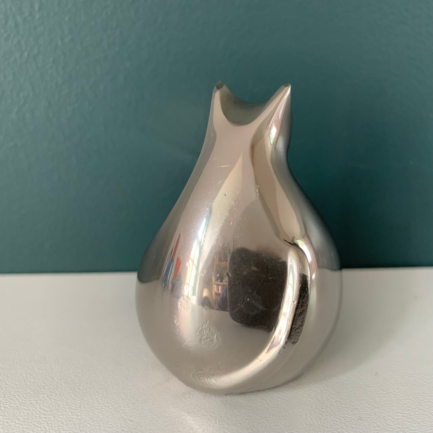 Dansk Designs Cat Silver Paperweight Swedish Scandinavian Design Scandi Style Retro Vintage