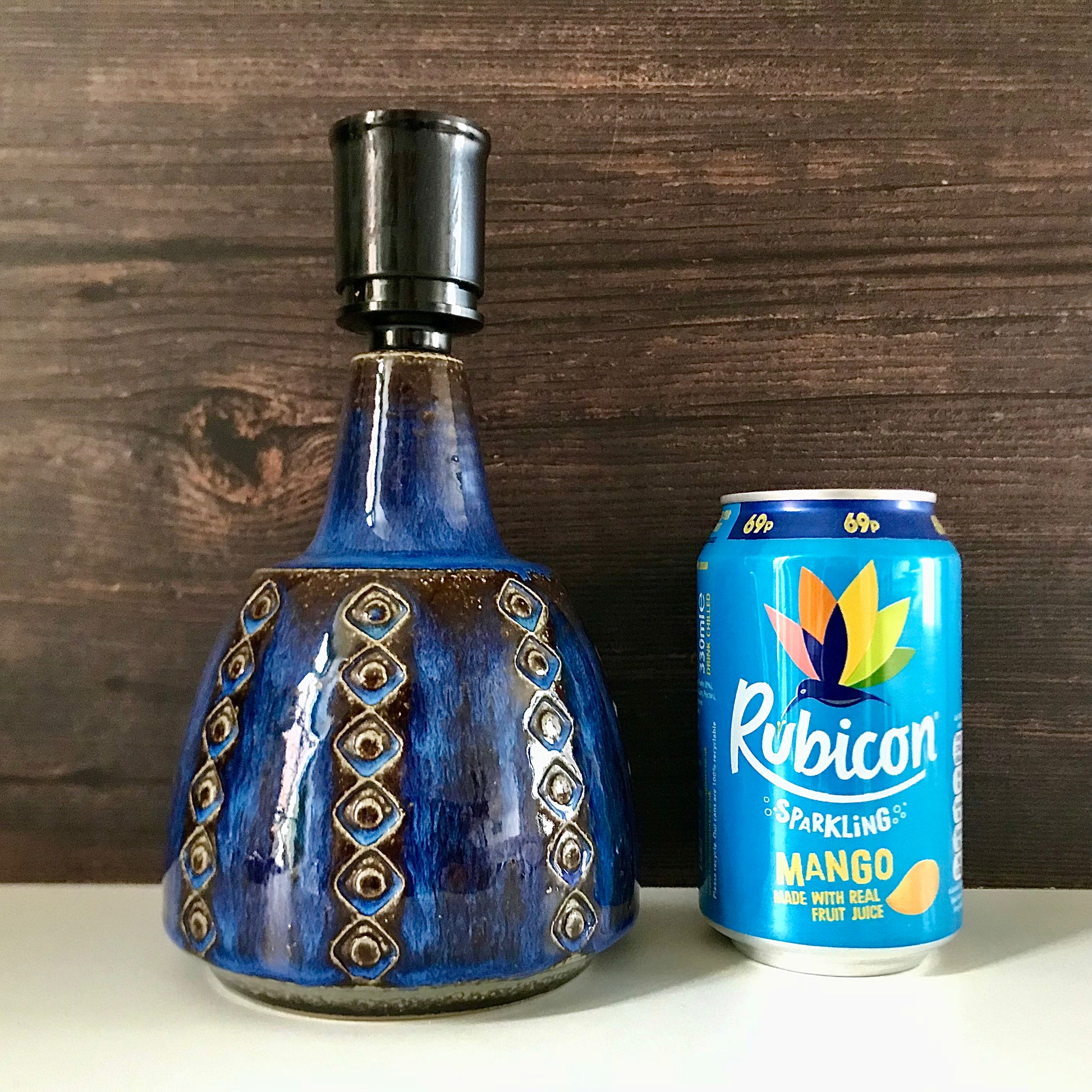 Soholm Danish Royal Blue Table Lamp Vintage 1960s Retro Scandi