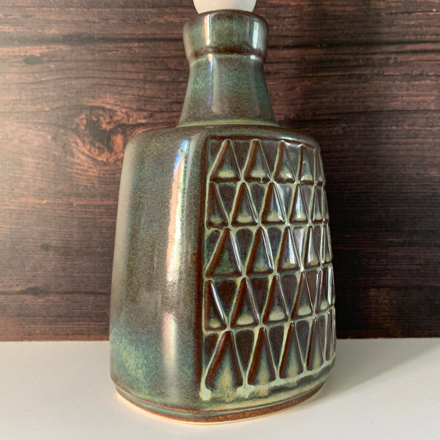 Mid Century Soholm Pottery Blue Green Danish Table Lamp 1960s Retro Scandinavian 1036