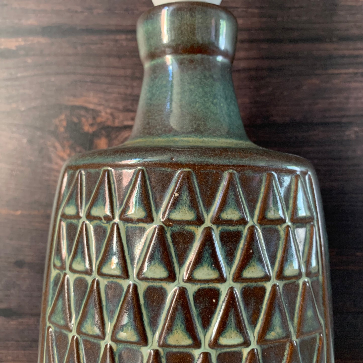 Mid Century Soholm Pottery Blue Green Danish Table Lamp 1960s Retro Scandinavian 1036