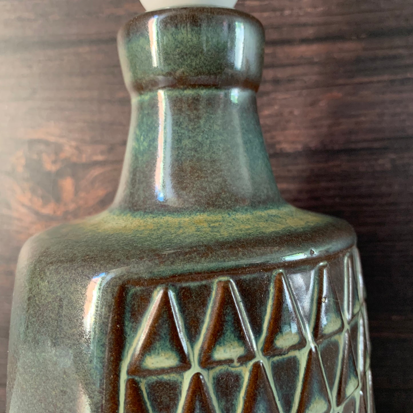 Mid Century Soholm Pottery Blue Green Danish Table Lamp 1960s Retro Scandinavian 1036