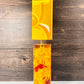 Shattaline British Yellow Orange Table Lamp Cracked Resin Crushed Ice Vintage Retro Atomic Era Shatterline