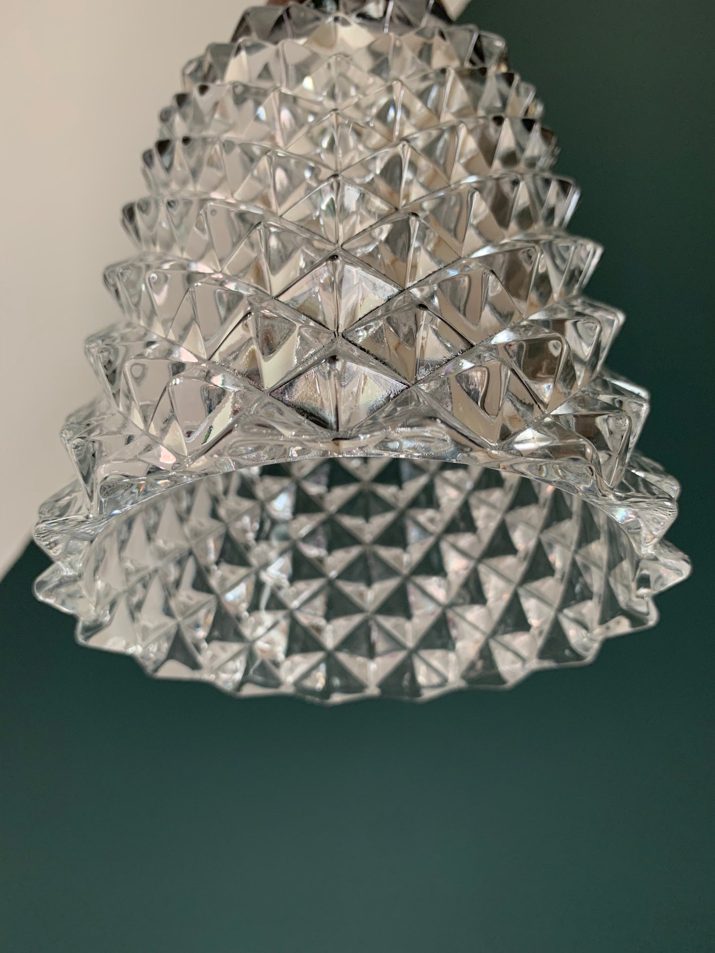 Mid Century Danish Swedish Teak Glass Teak Pendant Ceiling Lamp Scandinavian Light