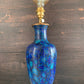 Large Turquoise Mid Century Chinese Cloisonne Copper Table Lamp