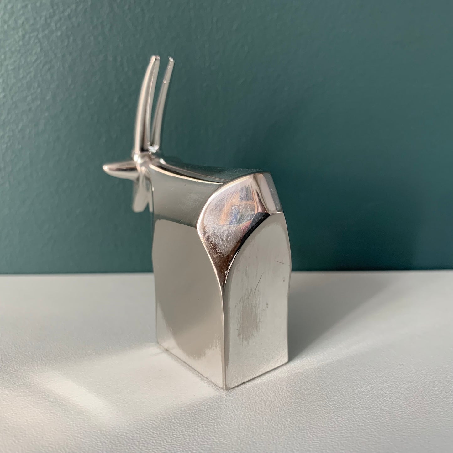 Dansk Silver Antelope Gazelle Paperweight Danish Designs Office Work Job Presents Retro