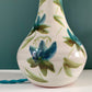 Vintage Green Floral Ceramic Table Lamp Boho Scandi Pottery 1960s 1970s