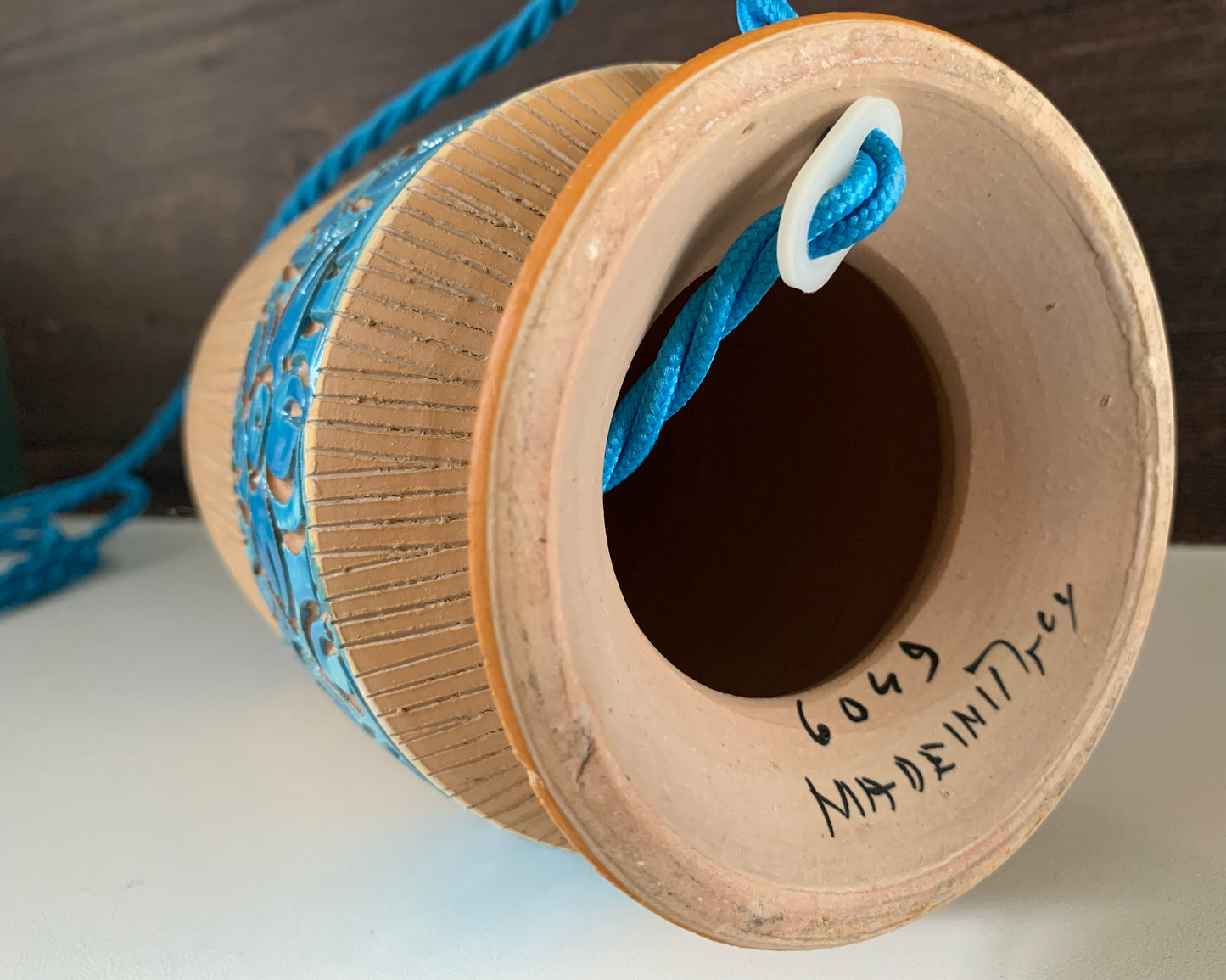 Bitossi Rimini Blue Pottery Table Lamp Ceramic 1960s 1970s Turquoise