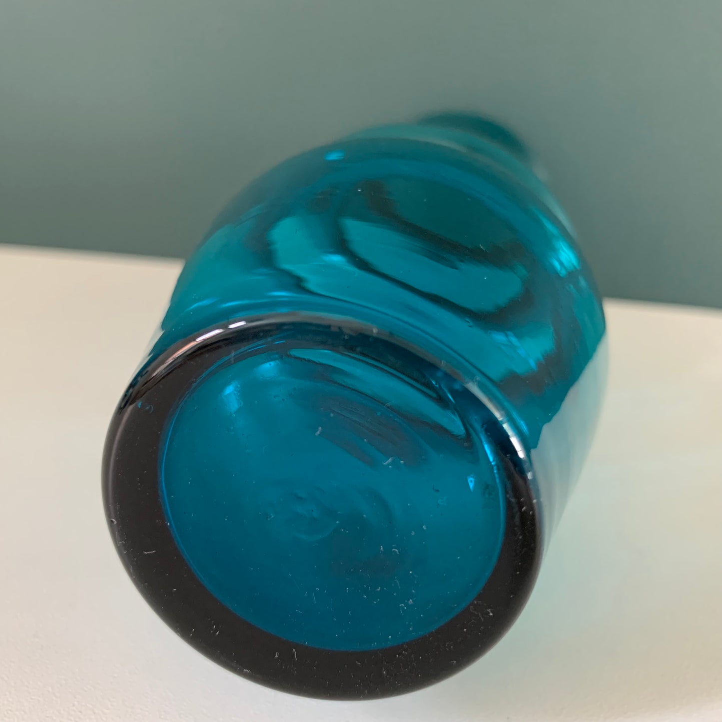 Ryd Swedish Turquoise Blue Glass Bud Vase 1960s 1970s Vintage Retro Scandinavian