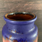 Mid Century Blue German Fat Lava Glaze Ceramic Vase 1960s 1970s