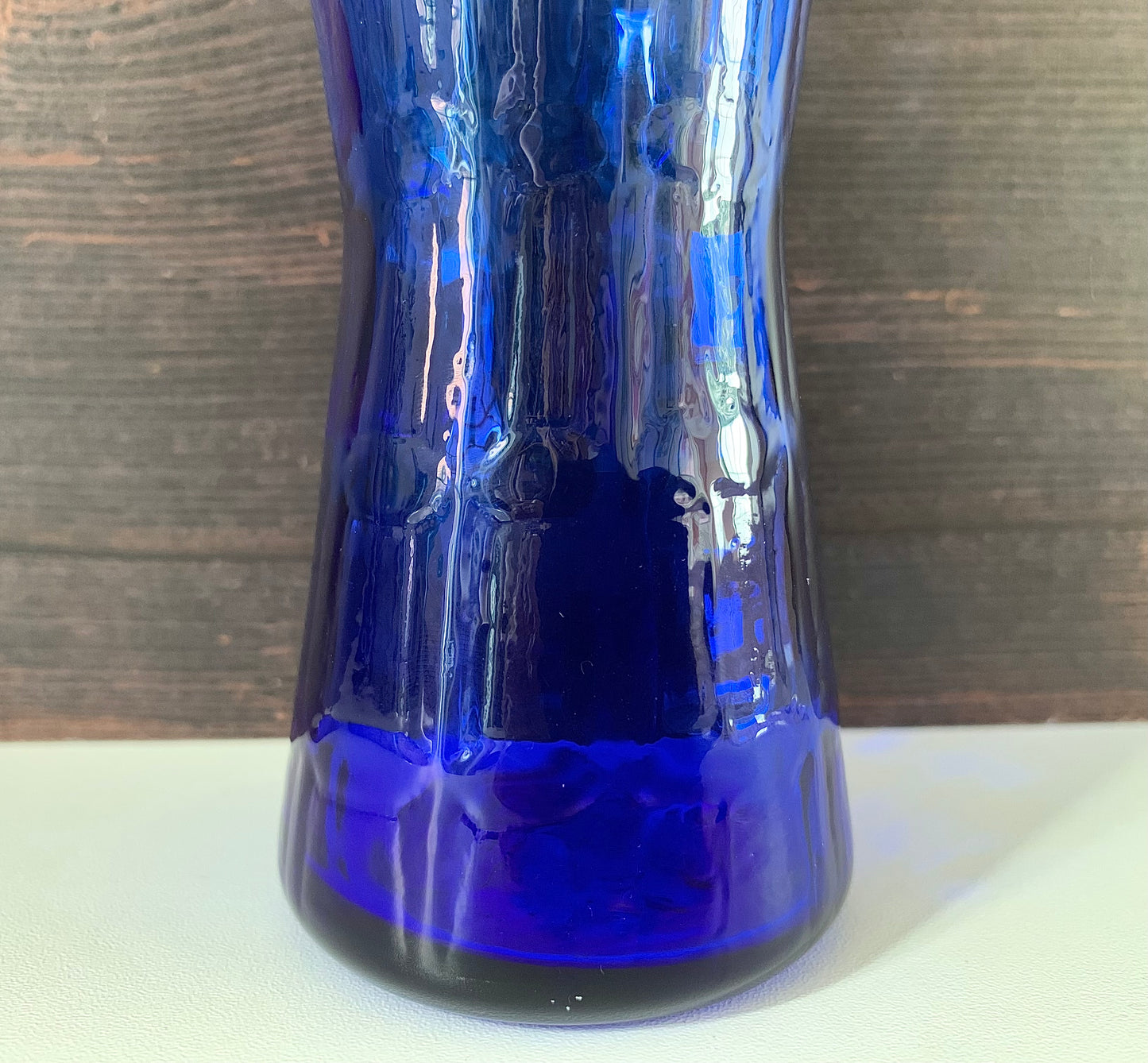 Alsterfors Swedish Blue Glass Vase 1960s 1970s Vintage Retro Scandinavian