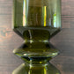 Riihimaki Olive Green Glass Vase 1960s 1970s 1472 Khaki Avocado Style Finnish Retro