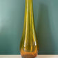 Vintage Swedish Johansen Orrefors Amber Yellow Glass Vase 1970s