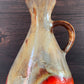 Mid Century Orange German Fat Lava Glaze Ceramic Jug Vase 1960s 1970s
