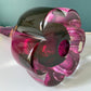 Large Val St Lambert Purple Crystal Glass Table Lamp 1960s 1970s