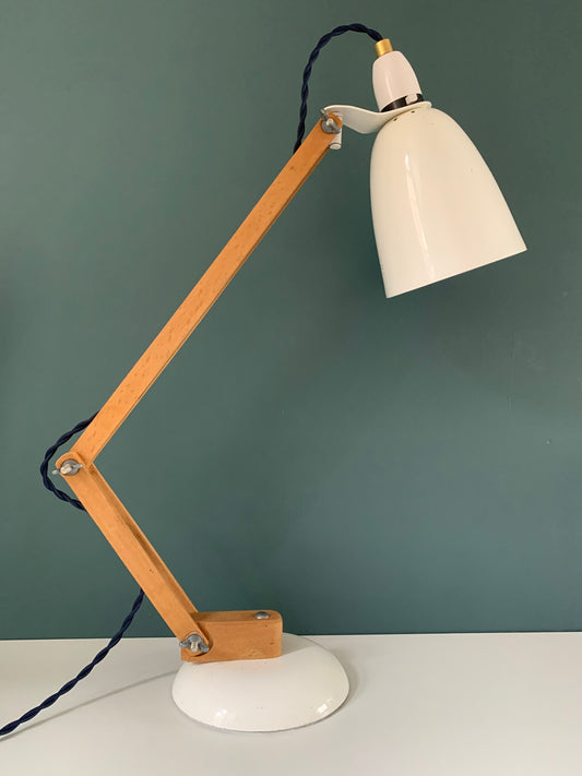 British 1970s White Maclamp Desk Lamp Retro Conran Design