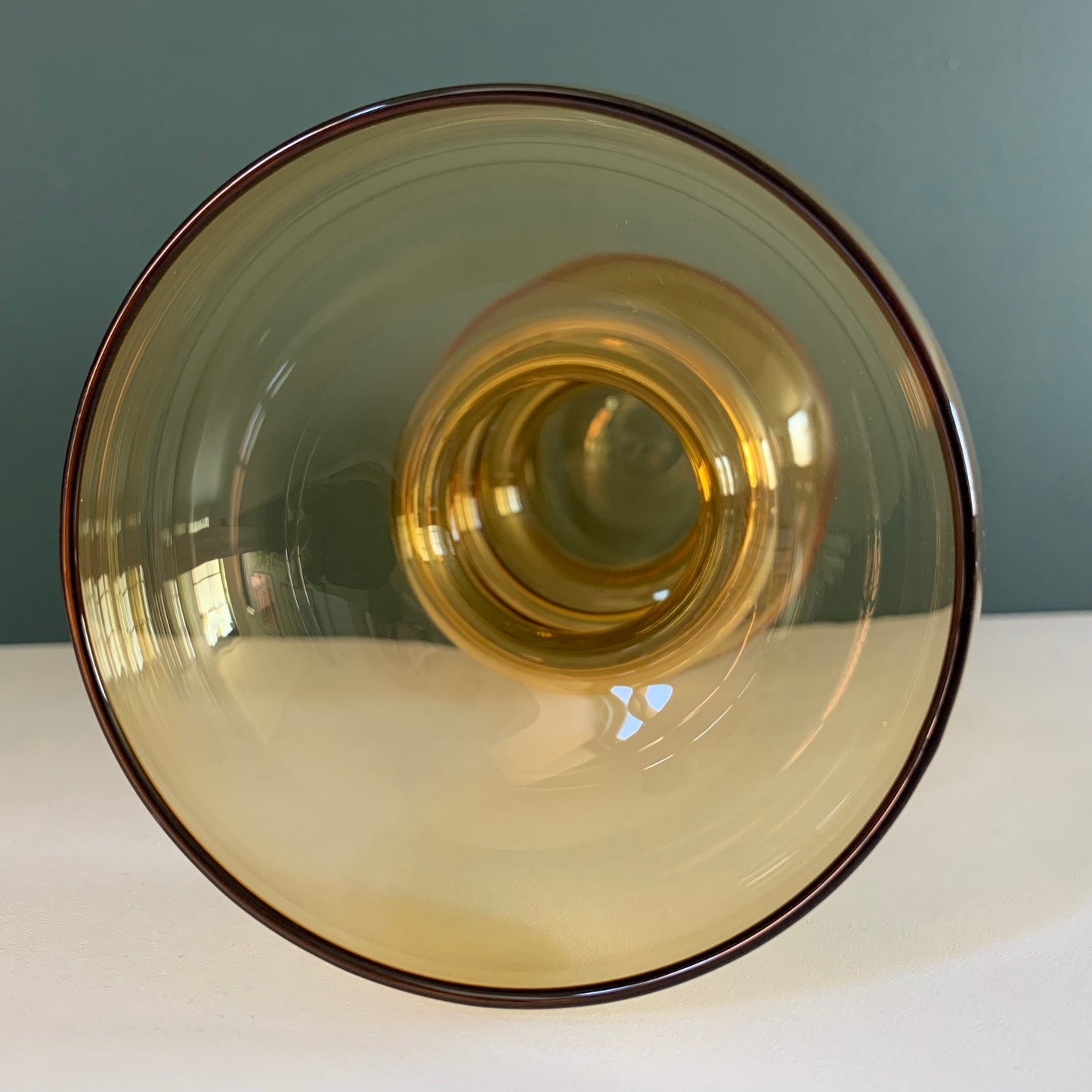 Vintage Riihimaki Finnish Amber Yellow Carmen Glass Vase 1960s 1970s Scandinavian