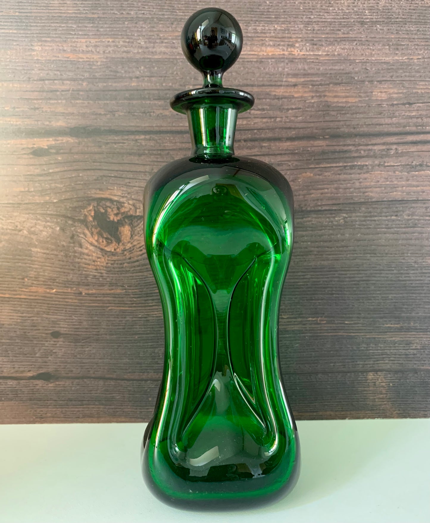Vintage Holmegaard Danish Kluk Green Glass Decanter Glug Bottle Carafe Gifts