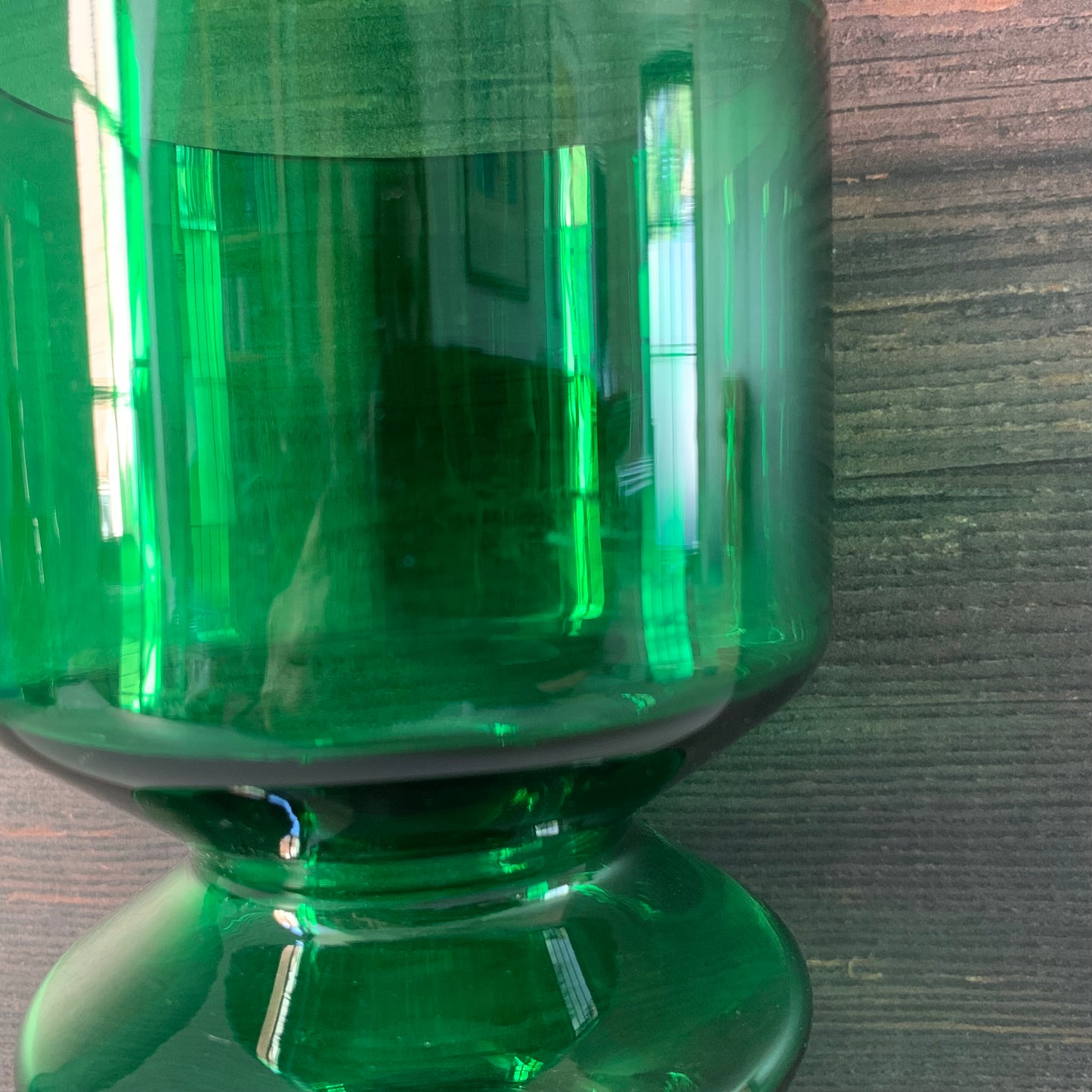 Riihimaki Emerald Green Glass Vase Tamara Aladin 1472 Vintage 1960s 1970s Scandinavian Finnish Retro