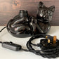 Vintage Black Cat Ceramic Table Lamp British English 1970s