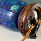Large Turquoise Mid Century Chinese Cloisonne Copper Table Lamp