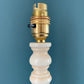 Vintage Cream Wood British Candle Stick Table Lamp 1980s