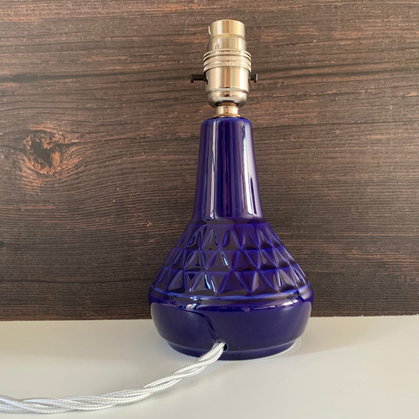 Soholm Danish Blue Table Lamp 1960s Pottery Scandi Bedside Light 3323