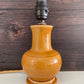 Vintage Staffordshire Mustard Yellow Ceramic Table Lamp British English 1960s