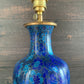 Large Turquoise Mid Century Chinese Cloisonne Copper Table Lamp