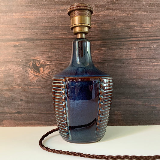 Soholm Pottery Stentoj Blue Danish Table Lamp 1960s Retro Scandinavian Light 1025