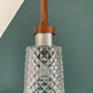 Mid Century Danish Swedish Teak Glass Teak Pendant Ceiling Lamp Scandinavian Light