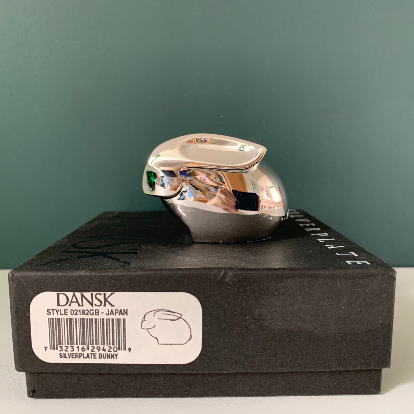 Boxed Dansk Designs Silver Bunny Rabbit Paperweight Danish Swedish Gifts Office Work Job Presents