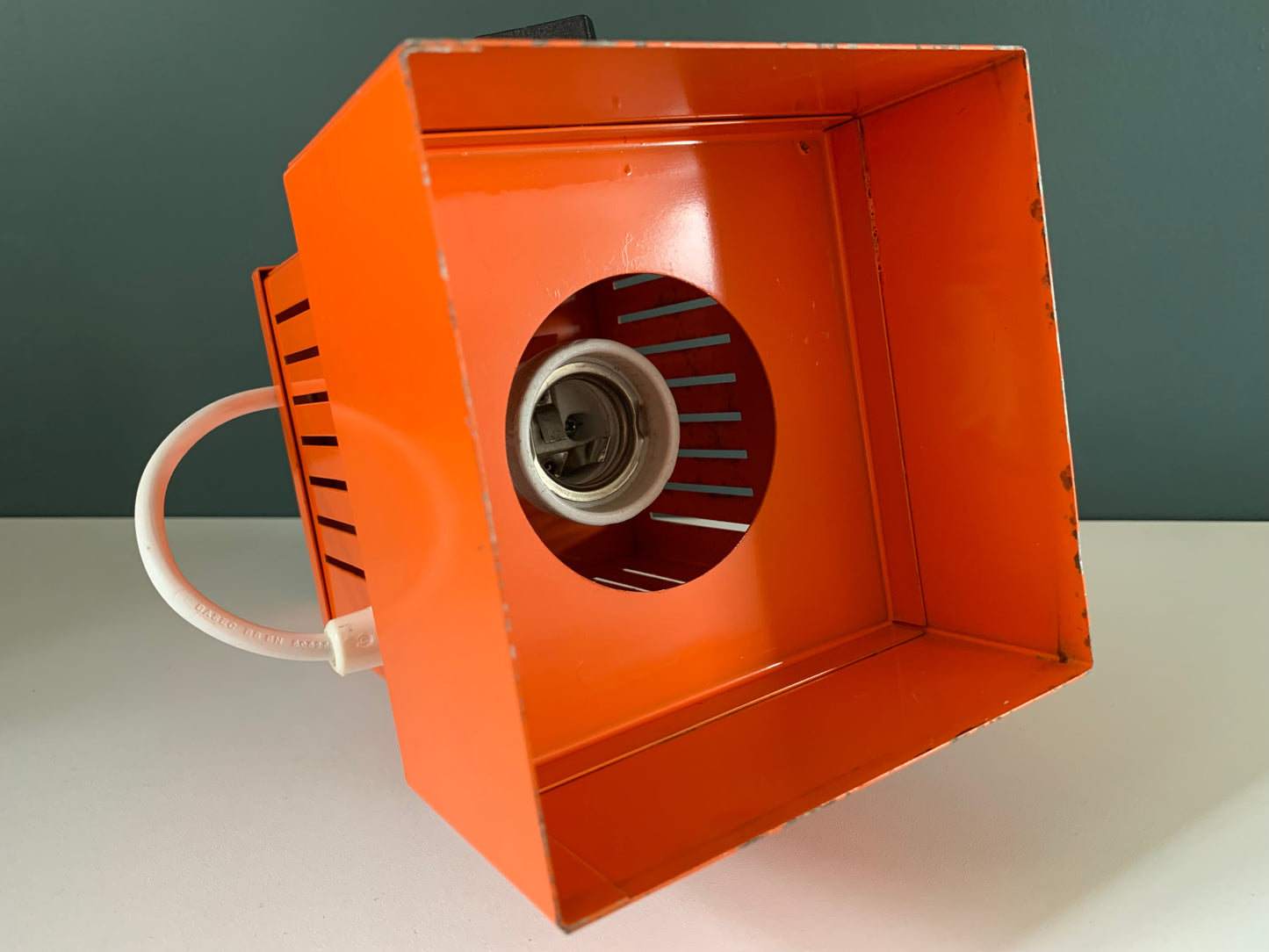 Vintage Danish Finnerup Orange Spot Light Ceiling Wall Lamp Industrial Design