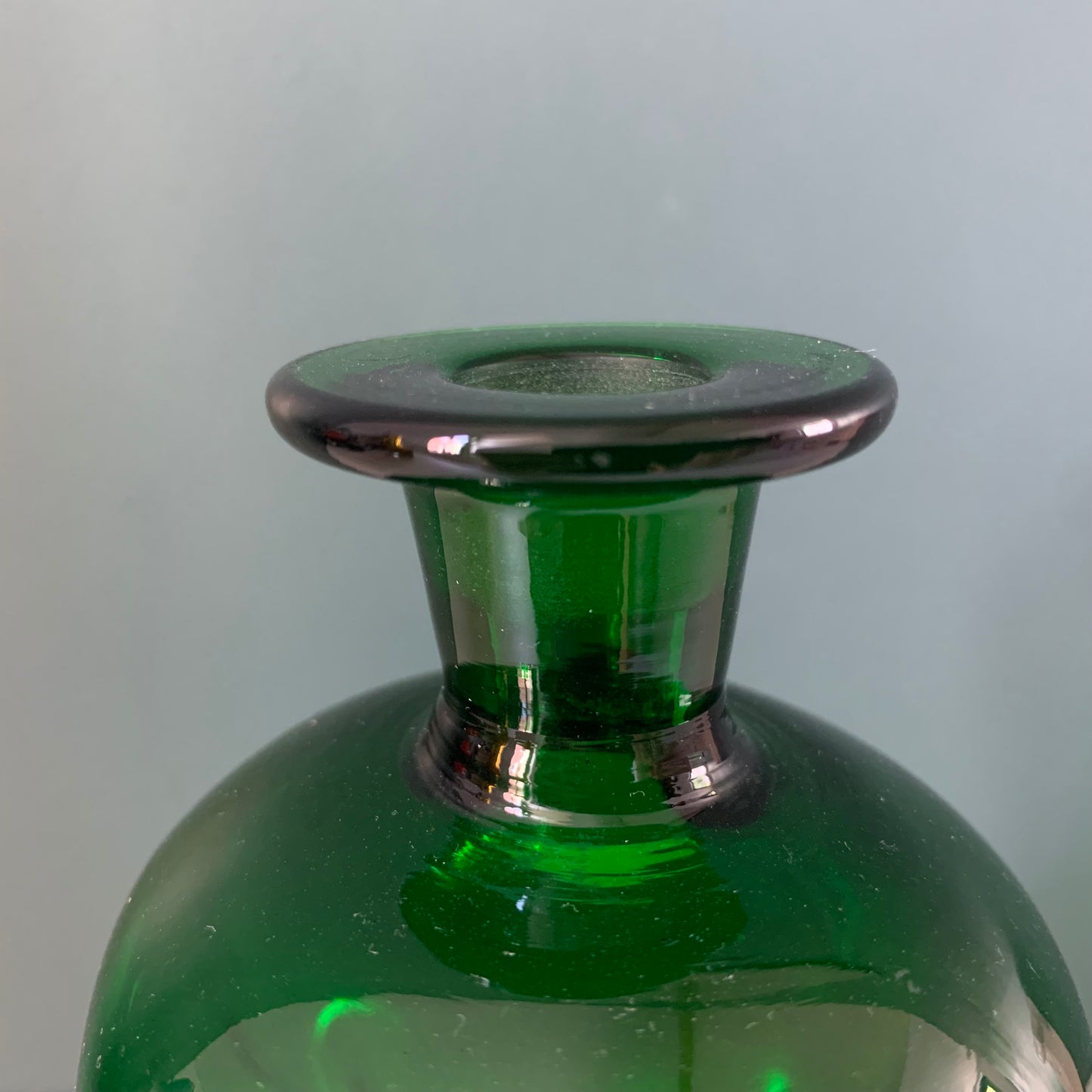 Vintage Holmegaard Danish Kluk Green Glass Decanter Glug Bottle Carafe Gifts
