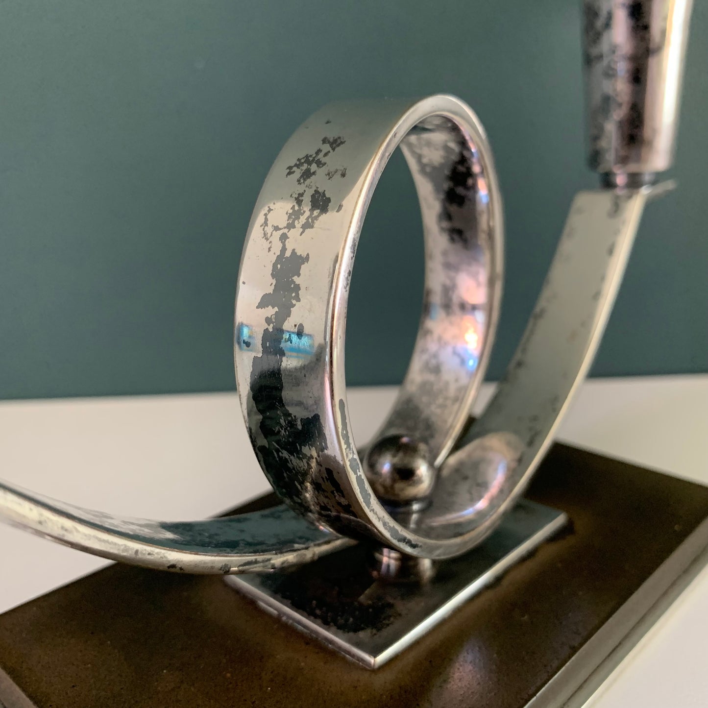 Art Deco Cohr Danish Silver Bronze Modernist Candle Holder Candleabra 1920s 1930s