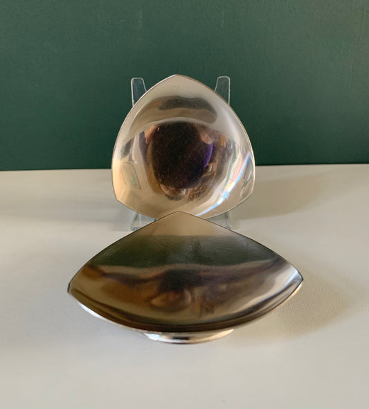 Vintage Stelton Danish Steel Triangle Tealight Candle Holders Votive Modernist 1970s