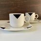 Vintage IKEA Black & White Tea/Coffee Cups & Saucers