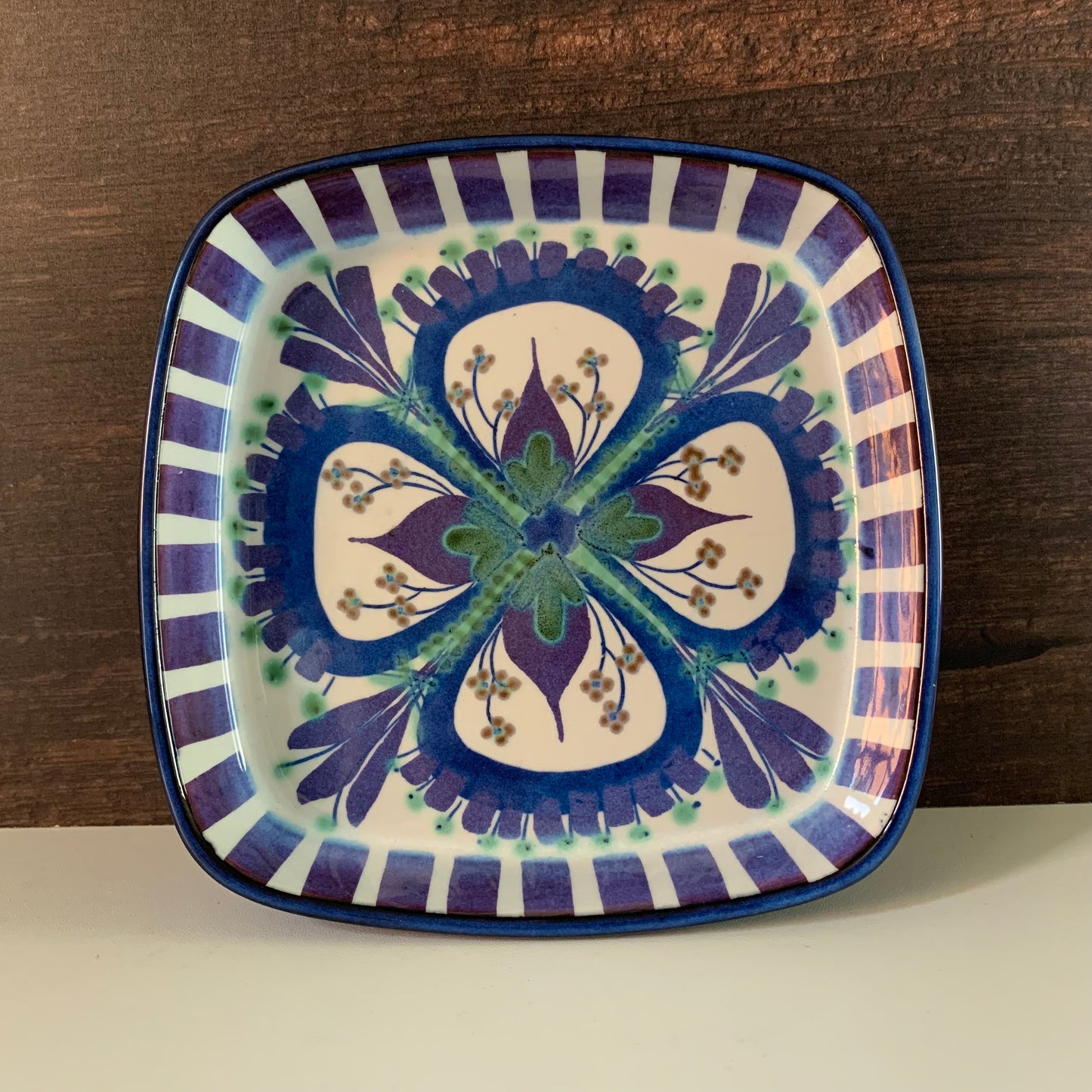 Royal Copenhagen Tenera Purple Green Danish Ceramic Dish Scandinavian Pottery Vintage