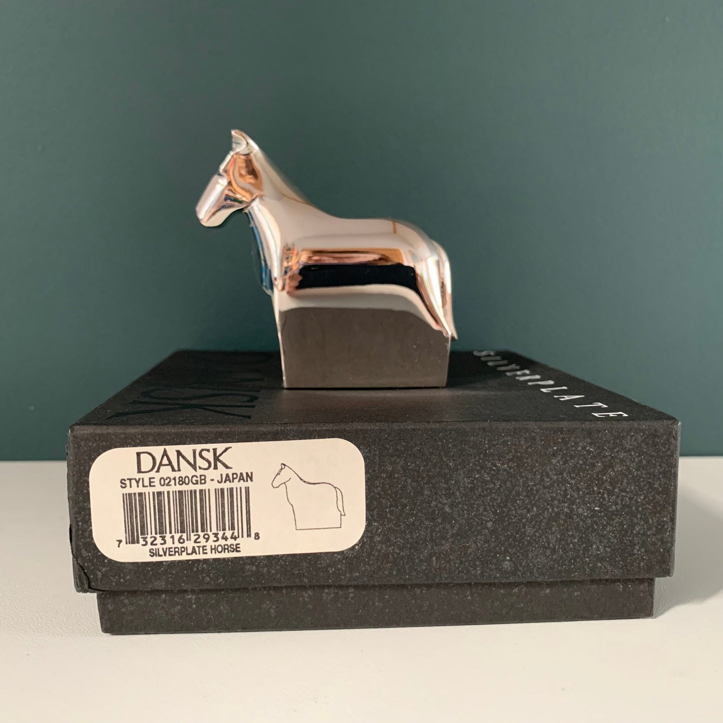 Vintage Dansk Silver Horse Paperweight Boxed Danish Designs Gifts