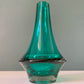 Riihimaki Turquoise Glass Vase Finnish 1379 1960s 1970s Rocket Atomic