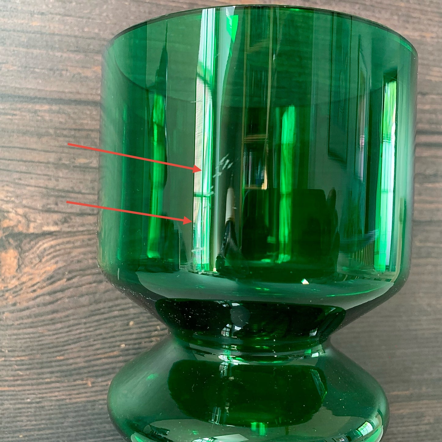 Riihimaki Emerald Green Glass Vase Tamara Aladin 1472 Vintage 1960s 1970s Scandinavian Finnish Retro