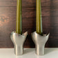 Georg Jensen Bloom Steel Candle Holders (Pair) Danish Design