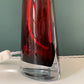 LARGE Orrefors Ruby Red Swedish Crystal Glass 1960s Table Lamp Carl Fagerlund Design